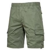 Men's Cargo Shorts Mid-waist Multi-pocket Five-piece Pants Elastic Waist Drawstring Summer Casual Cotton Camouflage Work Athletic Sports Pants Shorts Pants